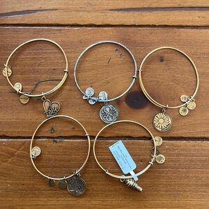 Set of 5 Alex & Ani bangles